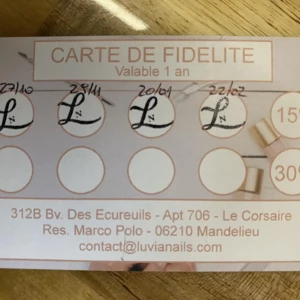 Notre carte de fidélité